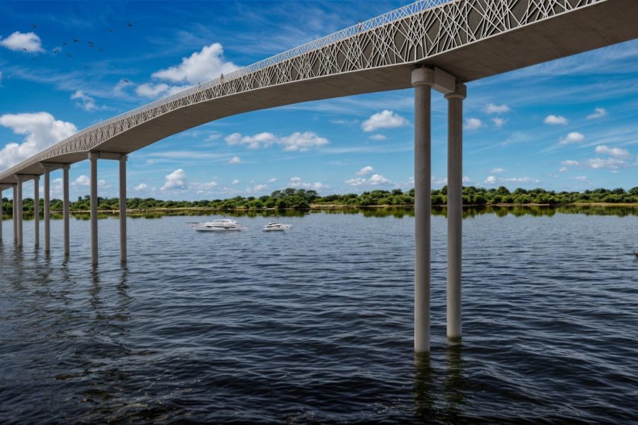 Bridge design engineering drawing Suriname River