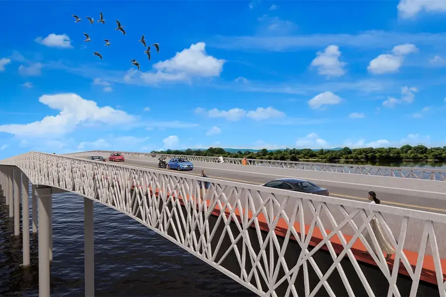 Ultrabridge design over Suriname River Paramaribo