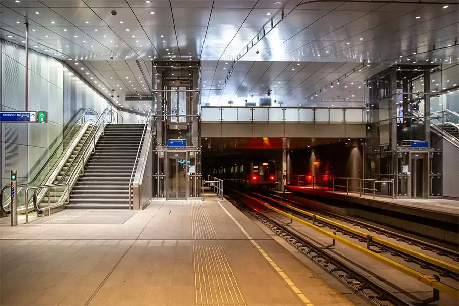 North-South Metro line Amsterdam underground station